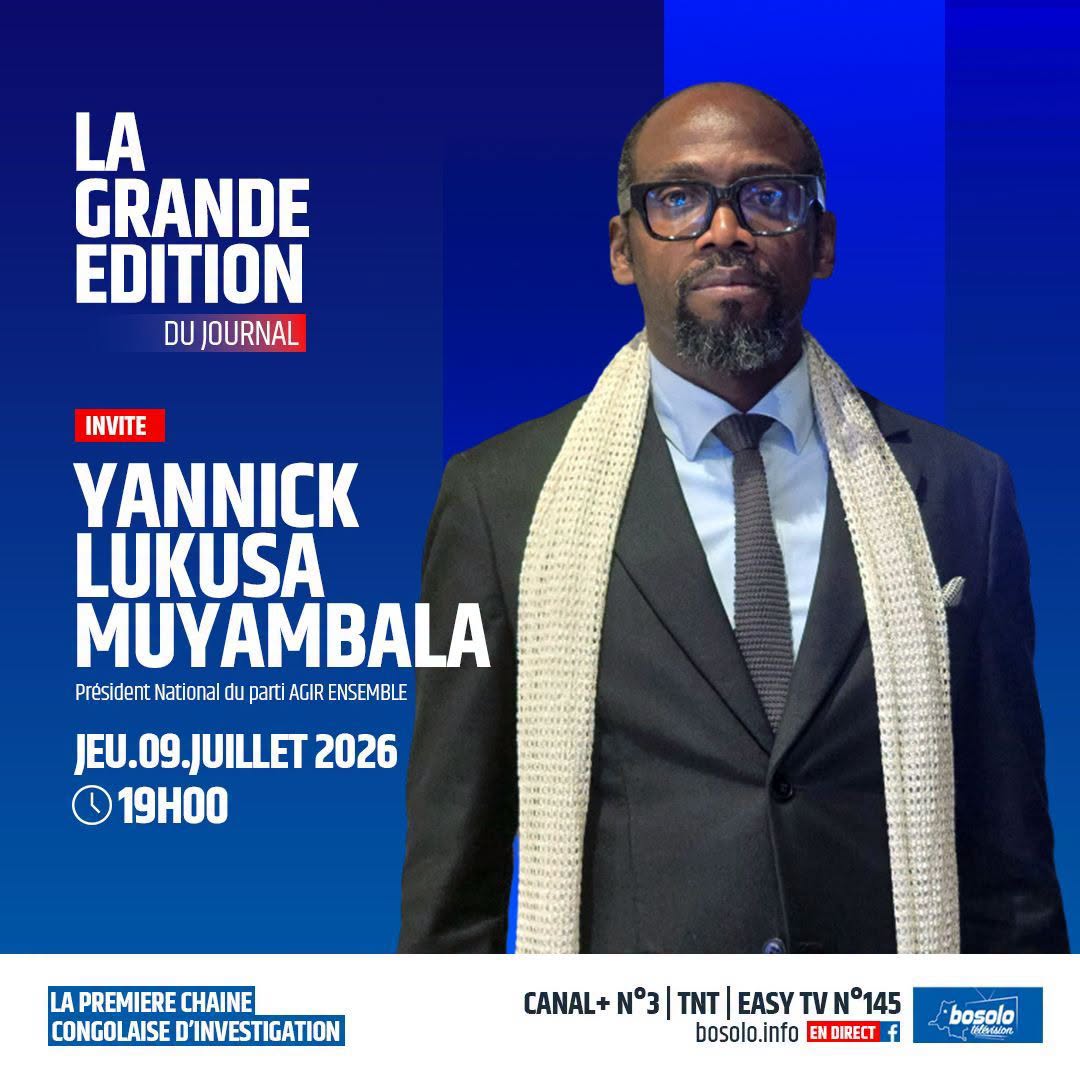 ALERTE MÉDIA : LE PRÉSIDENT NATIONAL AU JT DE BOSOLO TV